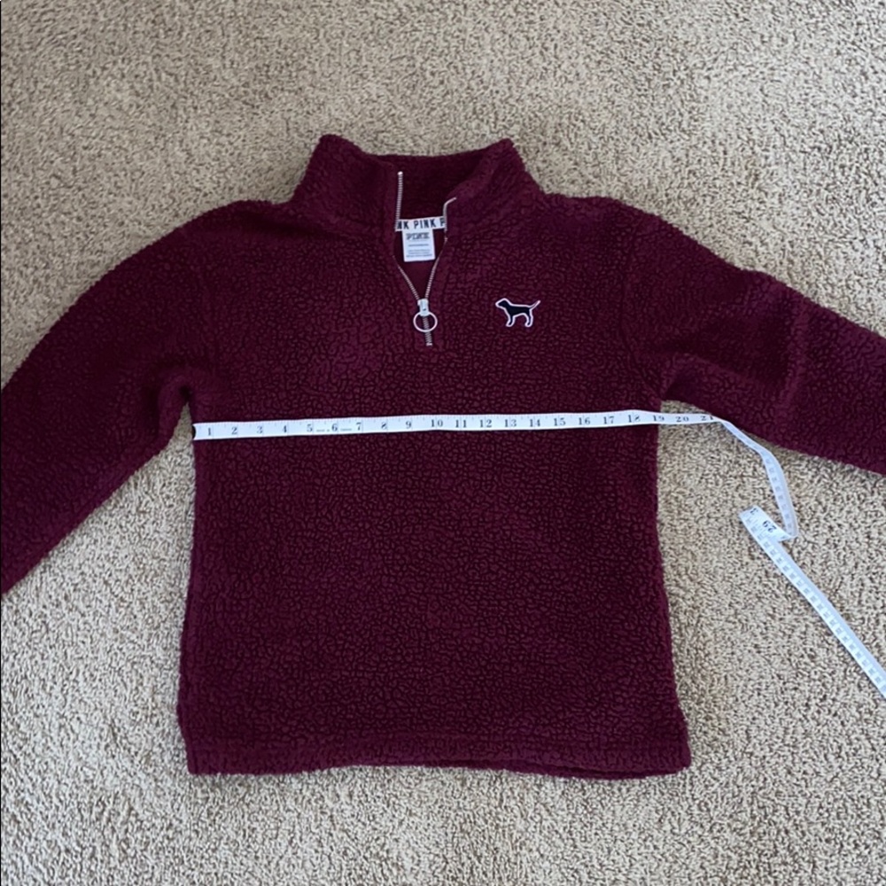 VS PINK maroon sherpa sweatshirt - Picture 4 of 5